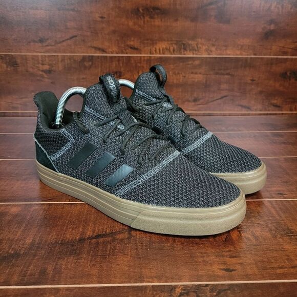 Adidas True Street Black Carbon Athletic Sneakers Vulcanized Mens Size 8 - Picture 1 of 10